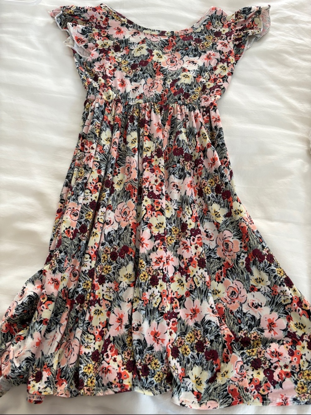 Dot Dot Smile Girls Floral Pink & Multi Short Sleeve Dress size 7